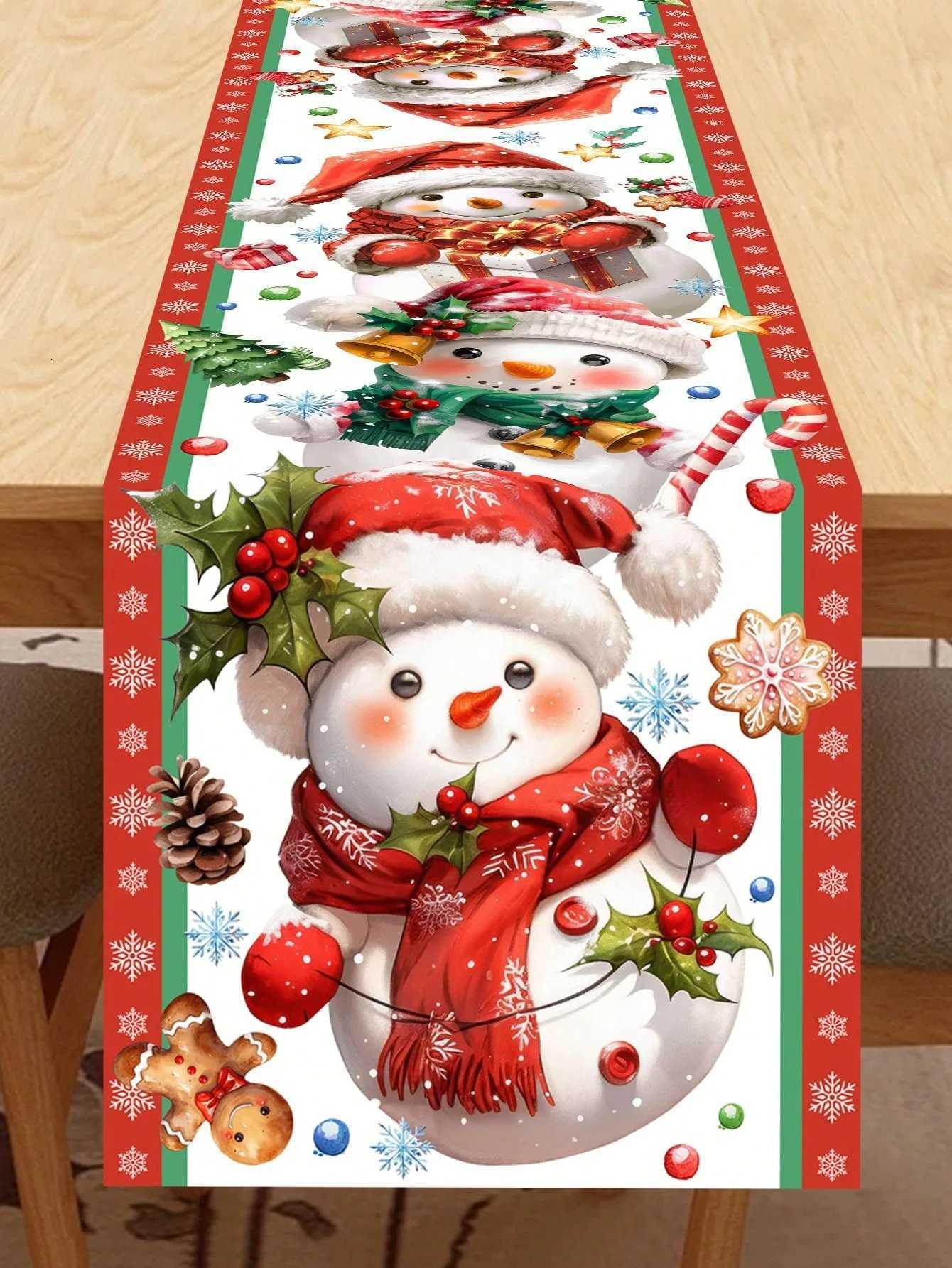 Christmas Christmas Retro Dwarf Snowflake Table Decoration Table Flag Holiday Restaurant Decoration Warm Farmhouse Table Decoration Y251113
