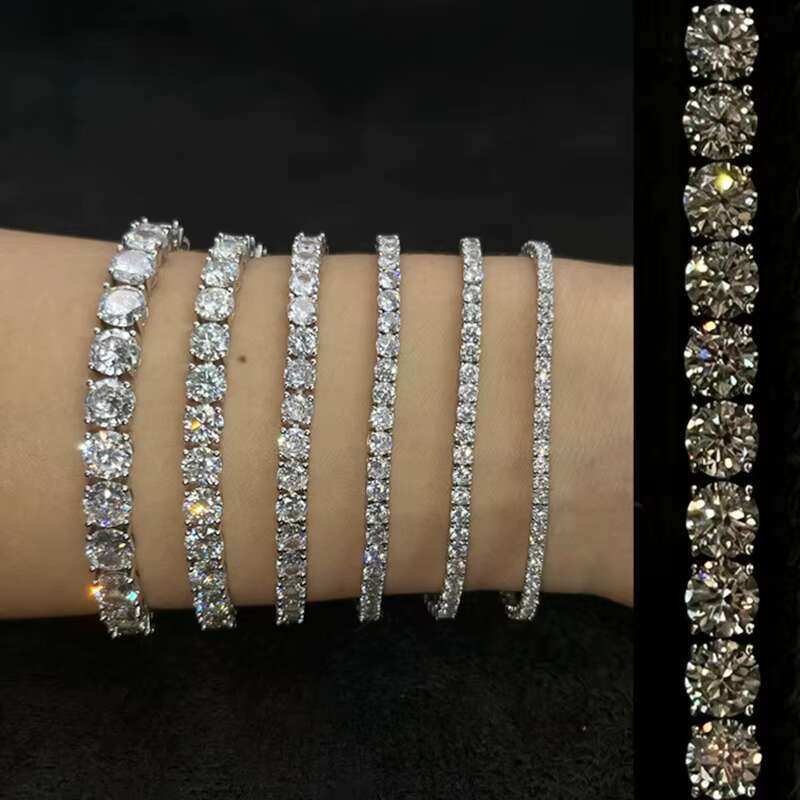 Wholesale Price Fashion Jewelry 925 Sterling Silver Tennis Bracelet Moissanite Tennis Chains for Girl Lady Women