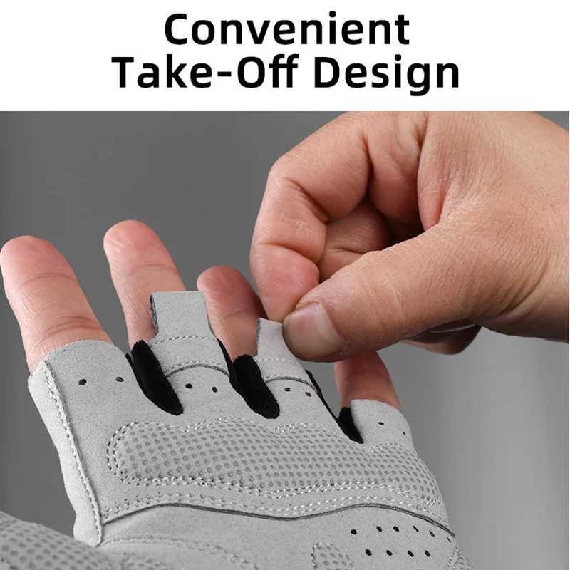 ROCKBROS Cycling Bike Gloves Half Finger Shockproof Breathable MTB Mountain Bicycle Sports Gloves Men Women Cycling EquipmentC250412