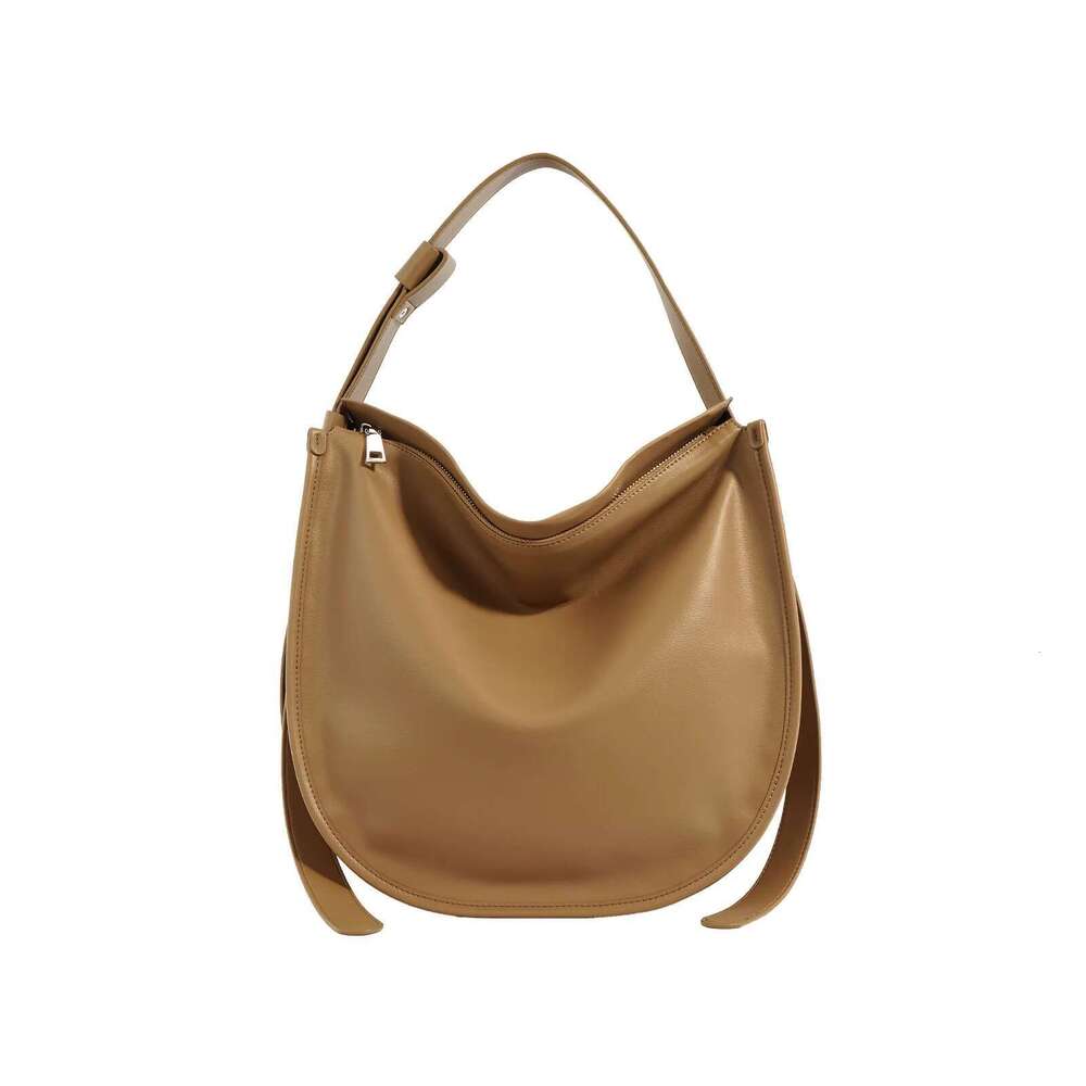 MS Retro Women Shoulder Saddle Genuine Leather Big Capacity Chic Lady Office Work Underarm Tote Bags Black 2023 New