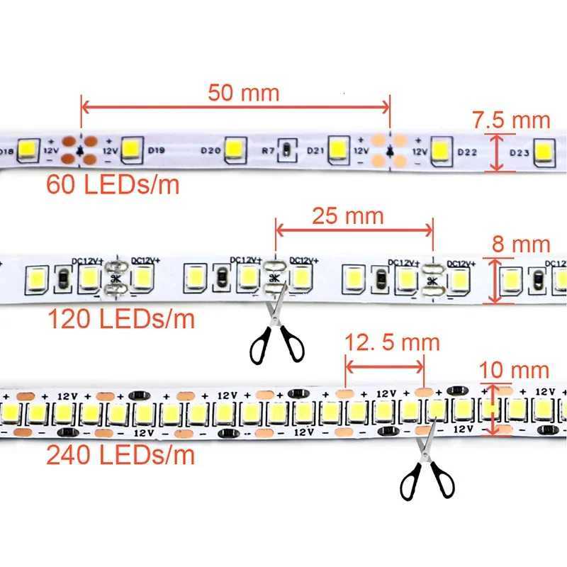 12V 24V LED Strip 2835 120LEDs/m Home Lamp Strip Pink Red Ice Blue Green Golden Yellow Orange Flexible Waterproof Soft Lamp Bar W251112