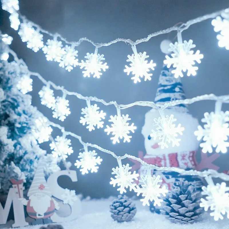 USB/Battrly Snowflake Lights String LED Festoon Light HalloweenTree Light Aesthetic Room Wedding Party Christmas Decor M251113