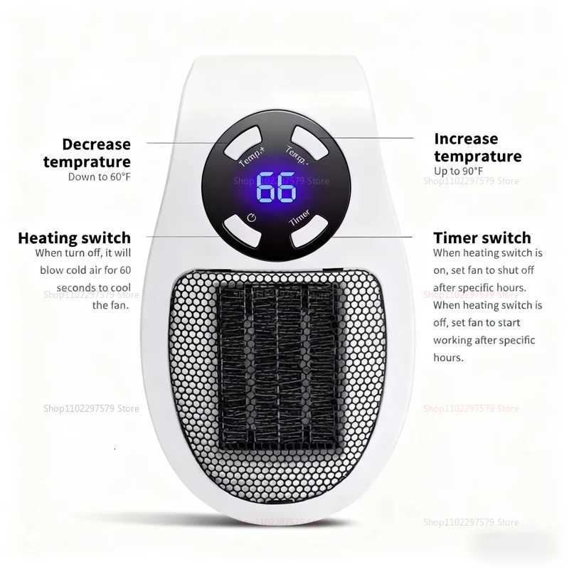 2025 Portable Wall Mounted Electric Heater Winter home/living room use fast warm air compact convenient heating appliance Y251113