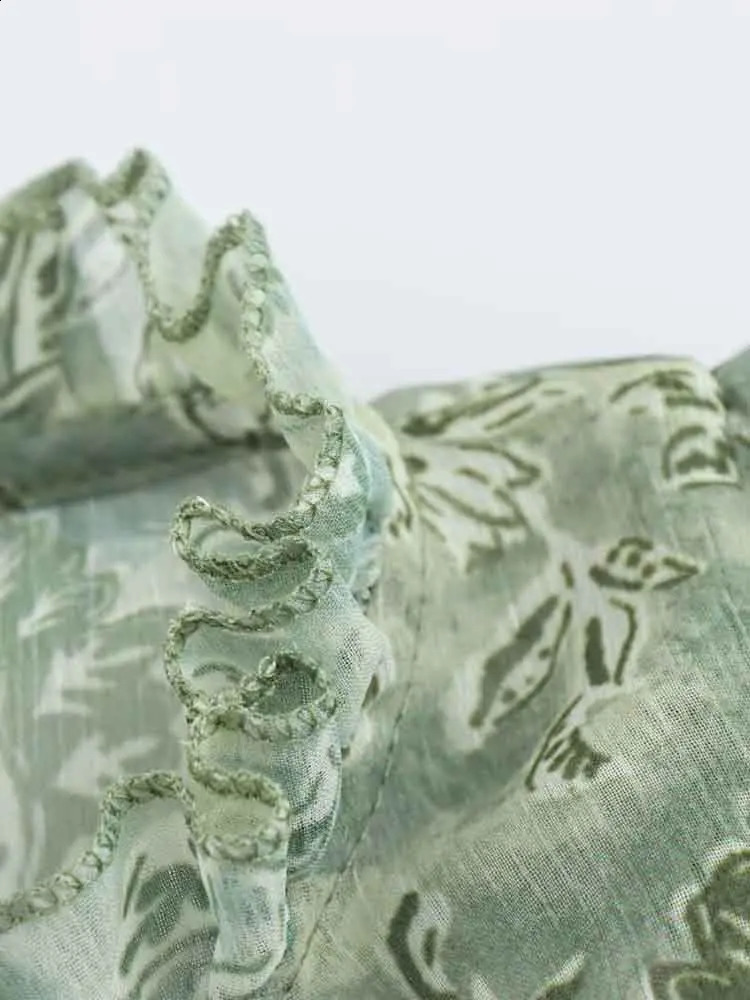 European and American style womens clothing room temperature layered decorative printed shirt 250411