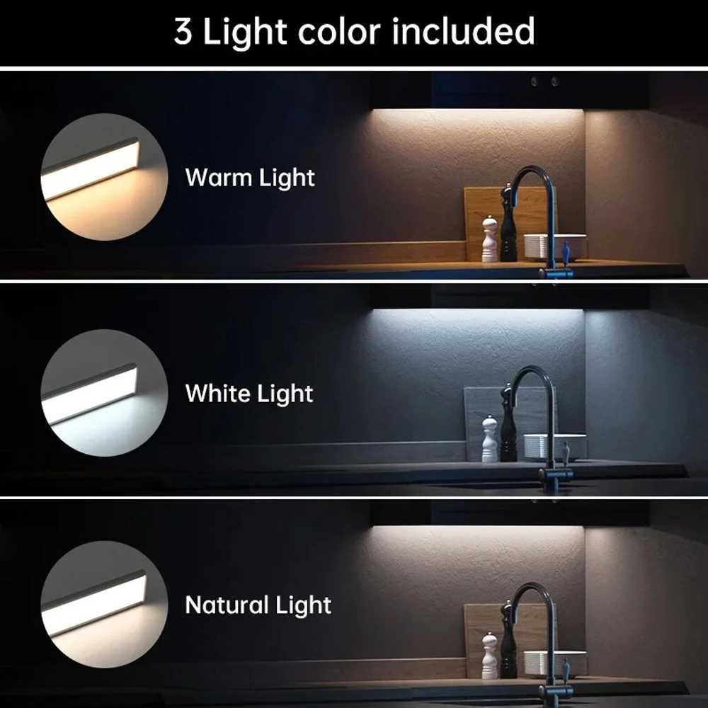 LED Motion Sensor Light Night Light Wireless USB Under Cabinet Light For Kitchen Cabinet Bedroom Wardrobe Sensor Indoor Lighting W251112