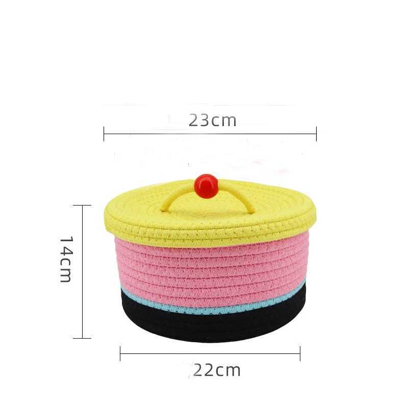 Colourf Handwoven Basket Cosmetic Storage Bag Sundries Toy Sundries Organizer Desk Decor Y251112