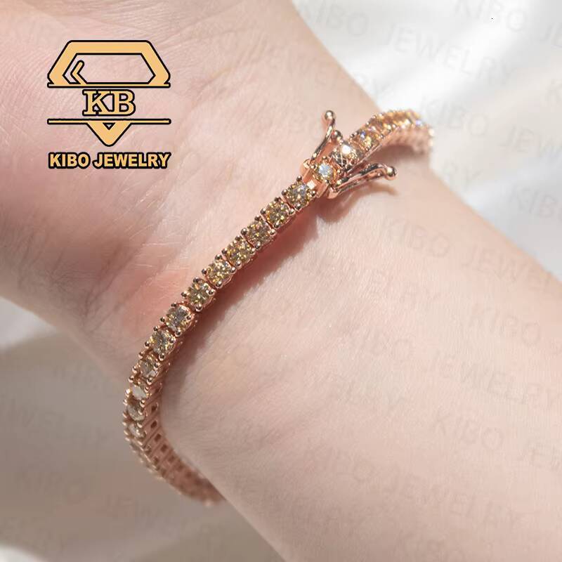 Hip Hop Tennis Chain Bracelet Certified 3mm 925 Silver VVS Moissanite Diamond Jewelry Low Price Ever Mens and Womens