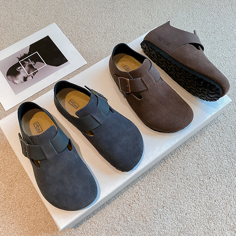 TEEMAZZI designer shoes hot genuine leather cork sole high quality casual shoes comfortable versatile vintage shoes for woman