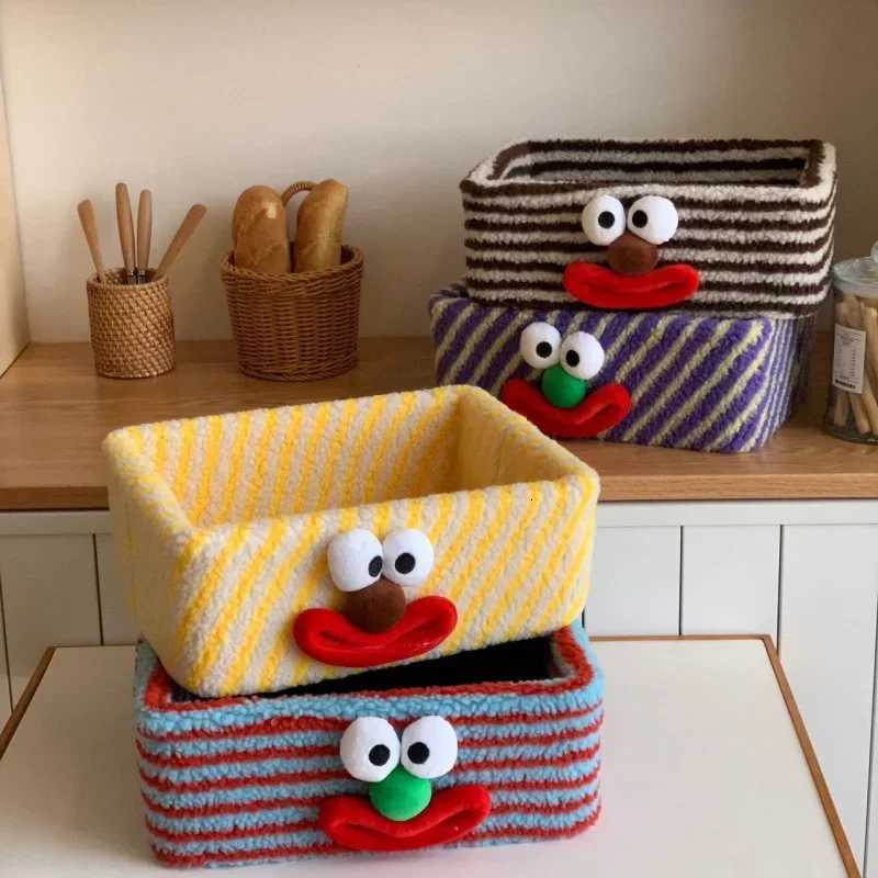 High Aesthetic Cartoon Clown Storage BoxDesktop Miscellaneous Lamb Wool Storage Basket Snack Boxs Jewelry Organizer Y251112
