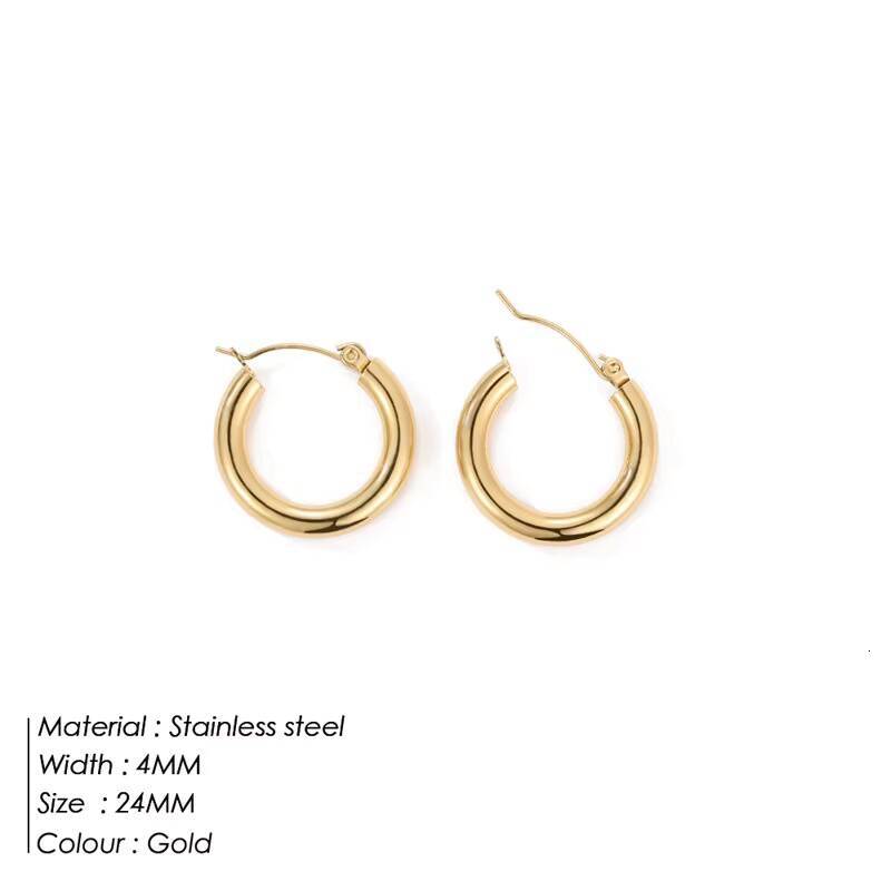 Womens Stainless Steel Earrings Simple Hoop Trendy Geometric Pattern New Distinctive