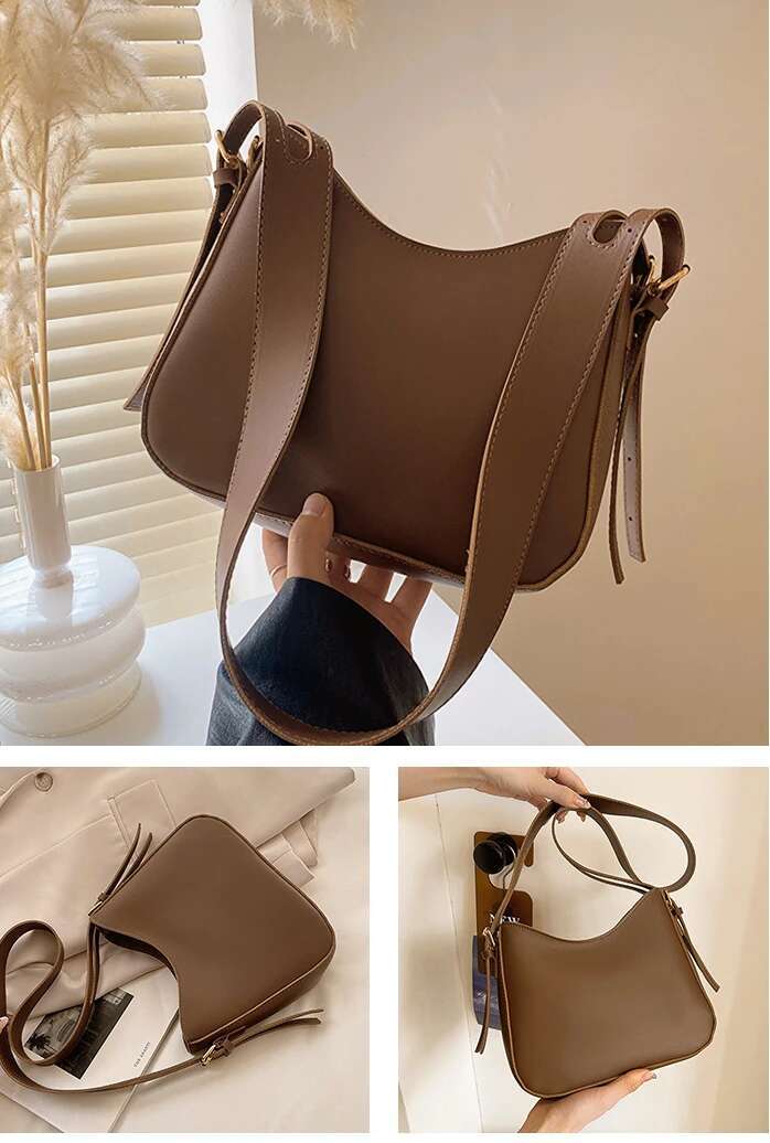 Shoulder Bag Casual Underarm Daily Bags For Home-Work Traffic PU Leather Ladies Bankettas Business Crossbody Bag