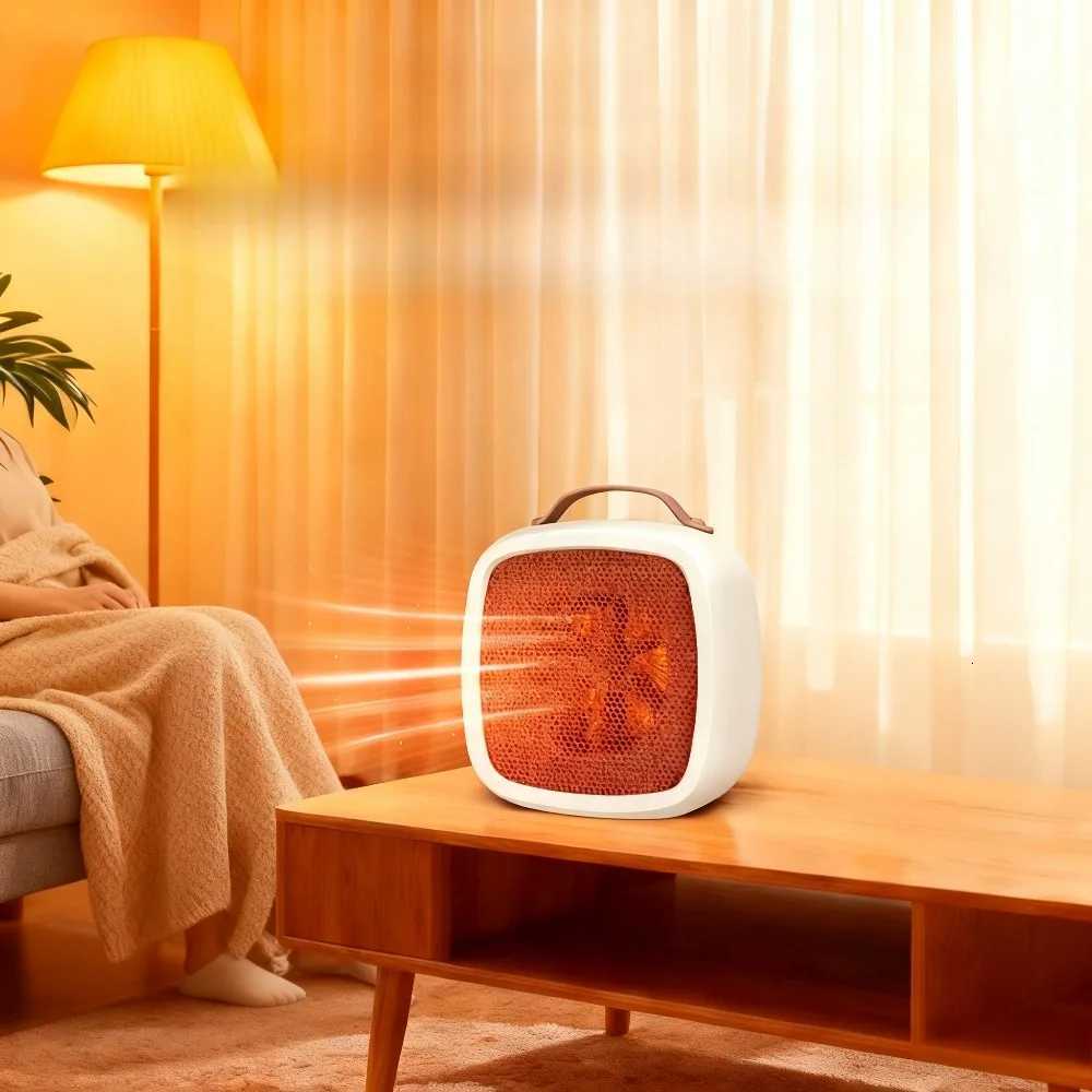 Portable Mini Heaters Household Desktop Mutes Fast Heating Warmer Fan 500W PTC-Ceramic Warm Air Heaters for Indoor Office Winter Y251113