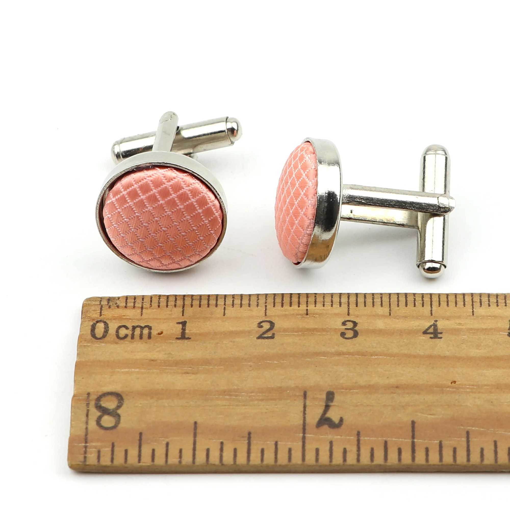 Mens solid color plain weave cufflinks peach gray pink blue branded cufflinks wedding metal simple design mens cufflinksT250412
