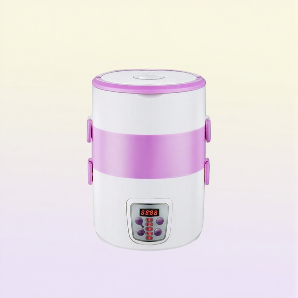 Multifunction electric Rice Cooker smart Appointment 3 Layers mini stainless steel heating cook lunch box Container Steamer 220V 2