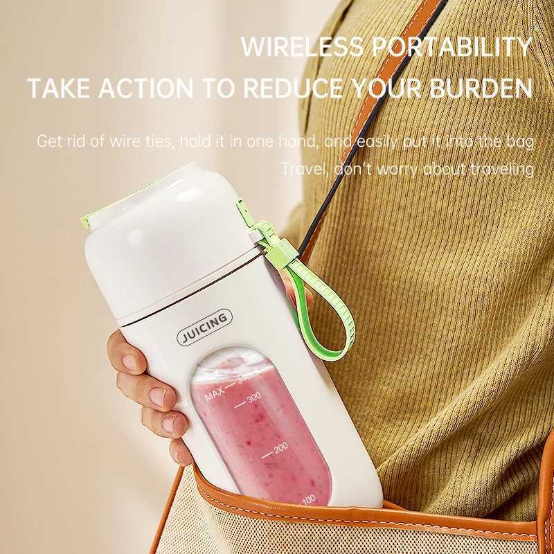 340ML Portable Blender Electric Juicer 12 Blades Fruit Mixers 2600mAh USB Rechargeable Smoothie Juicer Cup Squeezer Juice Maker C251113