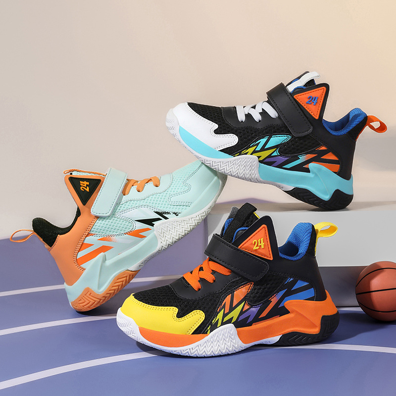 Free shipping designer basketball shoe children's shoes black Orange blue gray comfortable breathable wear-resisting outdoor sport shoe classics