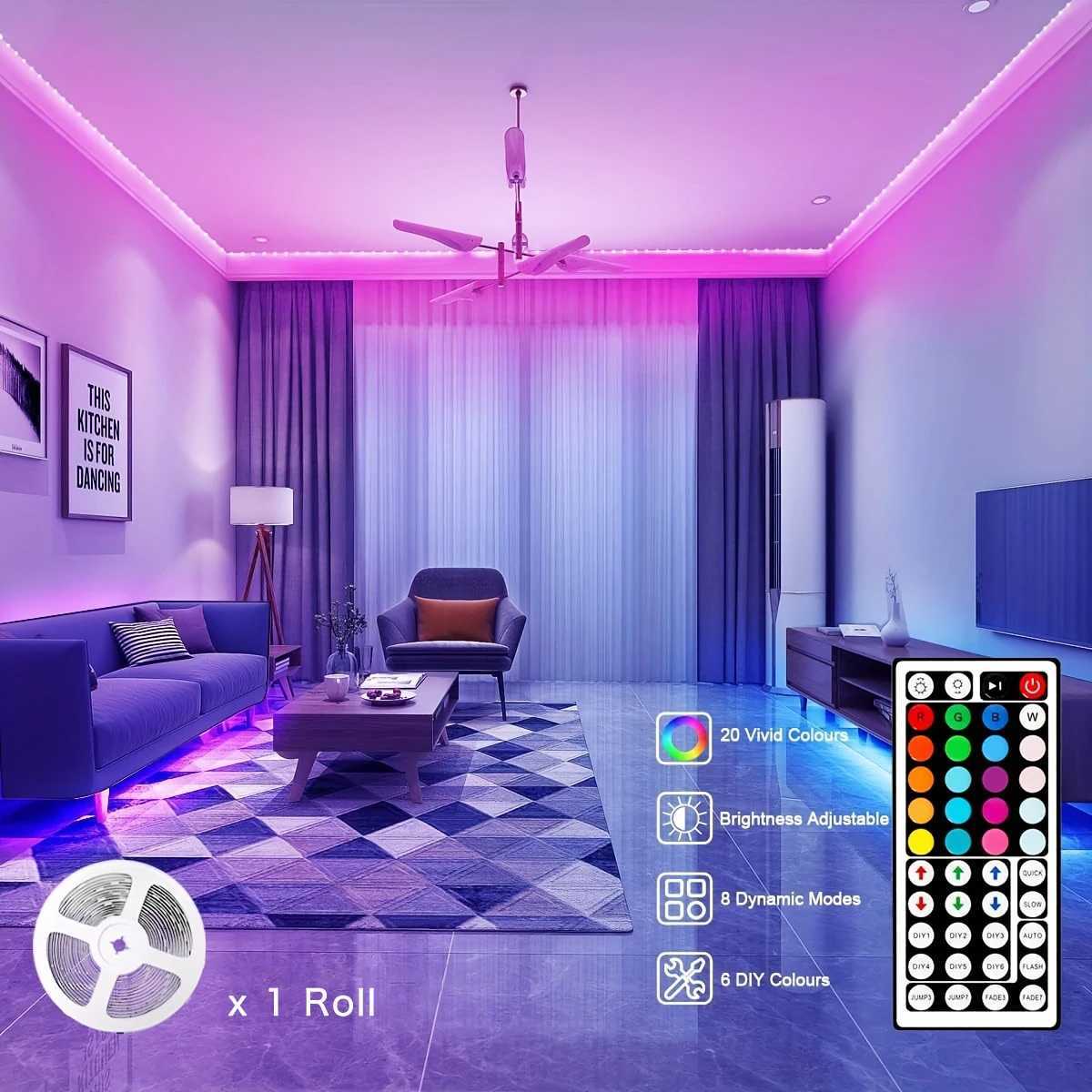 LED Strip Light APP Control IR Bluetooth Tape RGB Bedroom USB for Living Room TV Backlight Remote Lamp Lights Luz Neon Lighting W251112