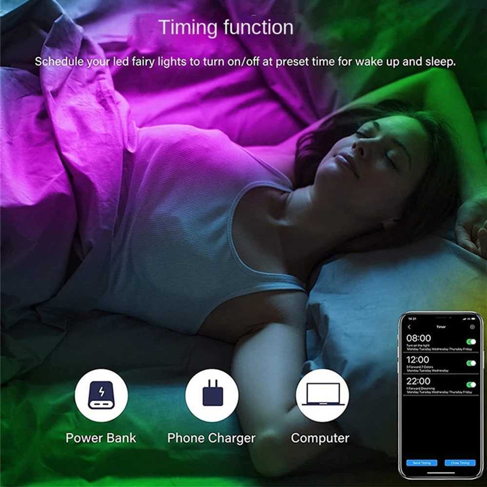 5/10/15/20M LED String Light Bluetooth USB Tuya WiFi Connection Christmas Birthday Party Garland Decor Fairy Lights for Home M251113