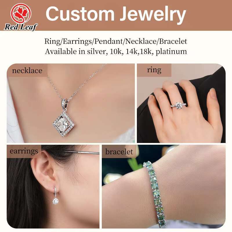 Redleaf Jewelrys High Quality 4 CT D VVS Moissanite Diamond Ring 925 Silver Gold Plated Classic Womens Fine Moissanite Ring