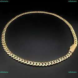 Factory Custom New Arrive 22 Inches 10mm Real S Sier 10k 14k Gold Miami Cuban k Chain Necklace for Women Men very nice