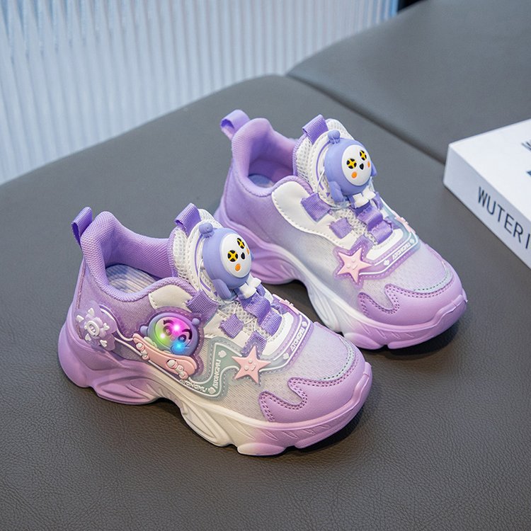 designer shoes 2025 new Girls' shoes autumn style girls' dad shoes children's internet celebrity luminous shoes big kids' sneakers