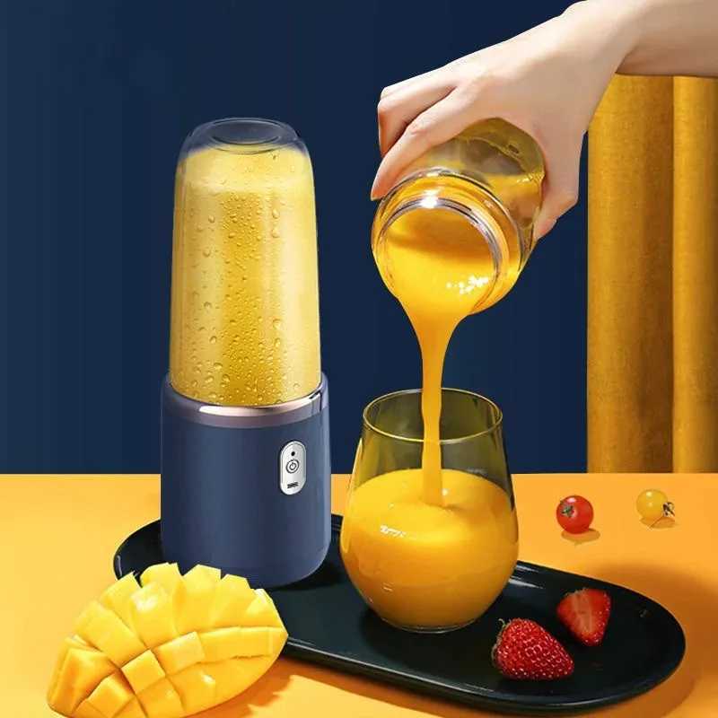 1set-New Portable Juicer with 2 Cups USB Rechargeable Mini Blender Fresh Juicer Cup Personal Sized Smoothie Blender C251113