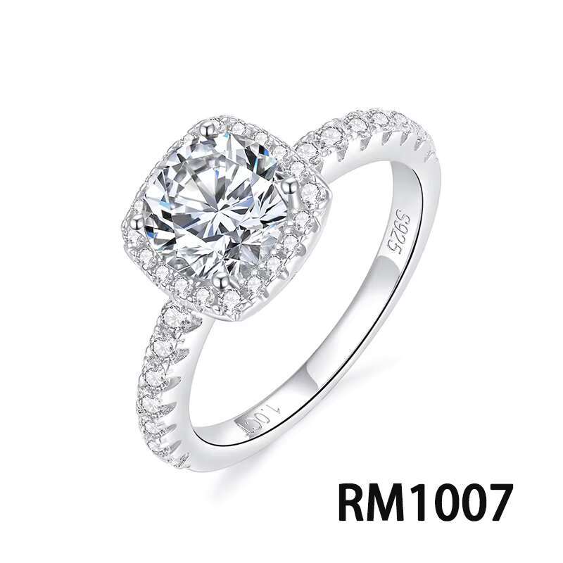 Starsgem D Color Moissanite Diamond Woman Sterling Silver 925 Rings Ready to Ship
