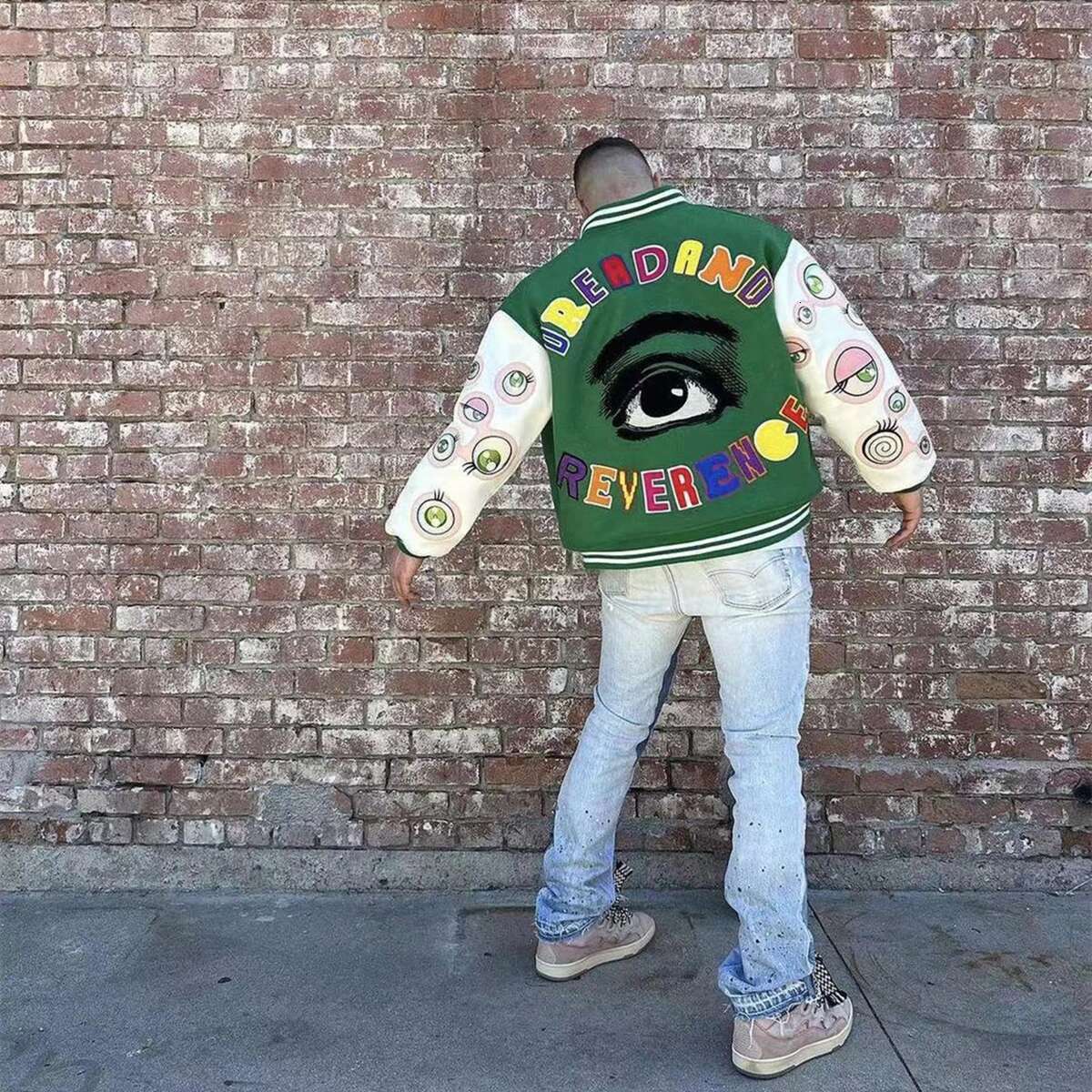 Yao Fashion Joint Design Patch Embroidery Graphics Streetwear Coat Oversize High Street Vintage Unisex Thick Jacket For Men