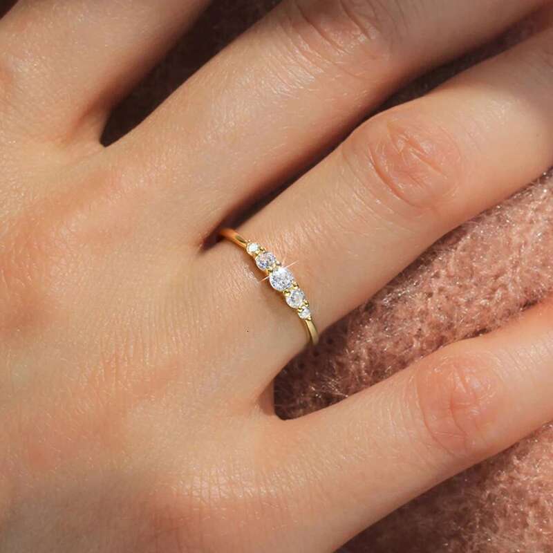 GRA White Full Zircon Simplicity Gorgeous Ring for Women Engagement Wedding Real 925 Sterling Silver Luxury High Quality Jewelry