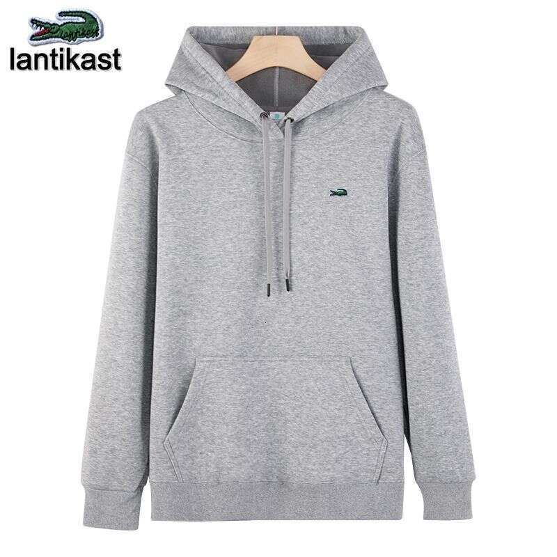 Noble Crocodile American Style Solid Color Sweatshirt Men's Autumn Winter Fleece Thick Designer Handbag Youth Jacket Heavy Loose Hoodie Women