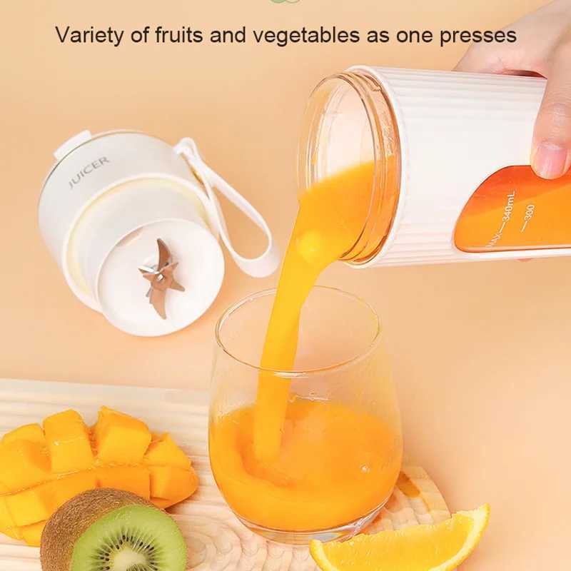 340ml Juicer Household Small Portable Fruit Juice Cup Rechargeable Lcd Display Electric Juicer 14 Blades Outdoor Travel C251113