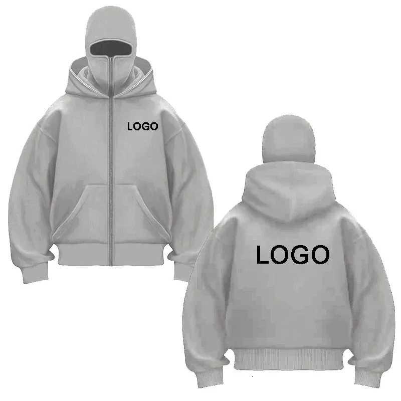Can PODCustomized Double-hooded Zipper Hoodies Men Personality Printed Long Sleeve Zip Up Sweatshirts Women Ninja Mask Pullovers Jacket H251113