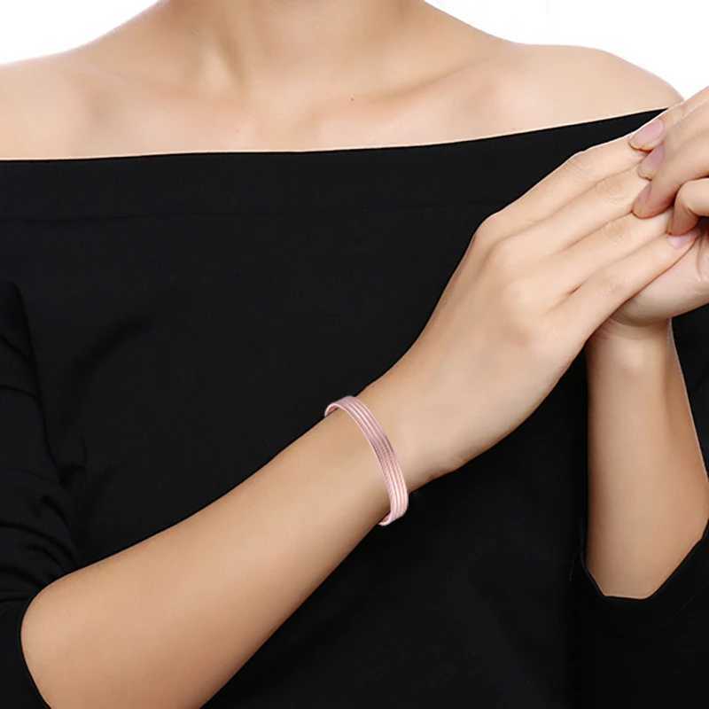 Pure Copper Bracelets for Men Women Rose Gold Color Adjustable Cuff Bangles Arthritis Health Big Magnets JewelryT251113