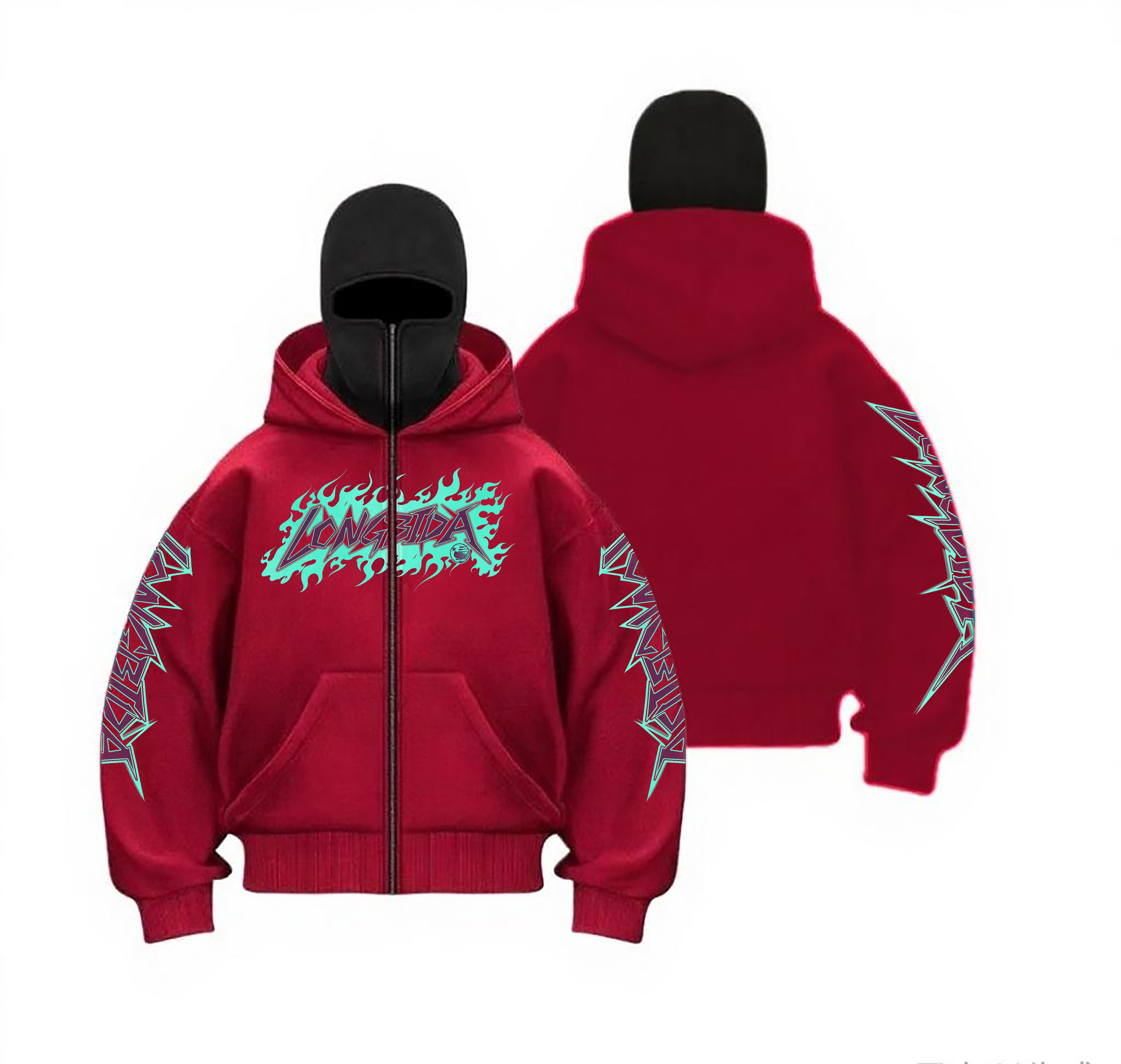 Designer Men's Hoodies Autumn and Winter Double Hat Hooded Sweatshirt Men's Zipper Style Masked Sweatshirt Sports Casual Loose Jacket S-3XL