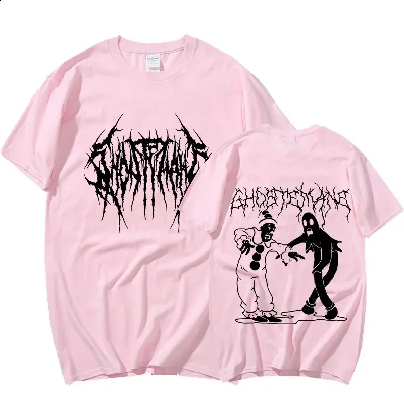 Ghostemane doublesided printed Tshirt mens 100 pure cotton fashionable hiphop metal gothic rock oversized loose streetwear 250408