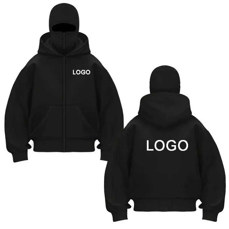 Can PODCustomized Double-hooded Zipper Hoodies Men Personality Printed Long Sleeve Zip Up Sweatshirts Women Ninja Mask Pullovers Jacket H251113