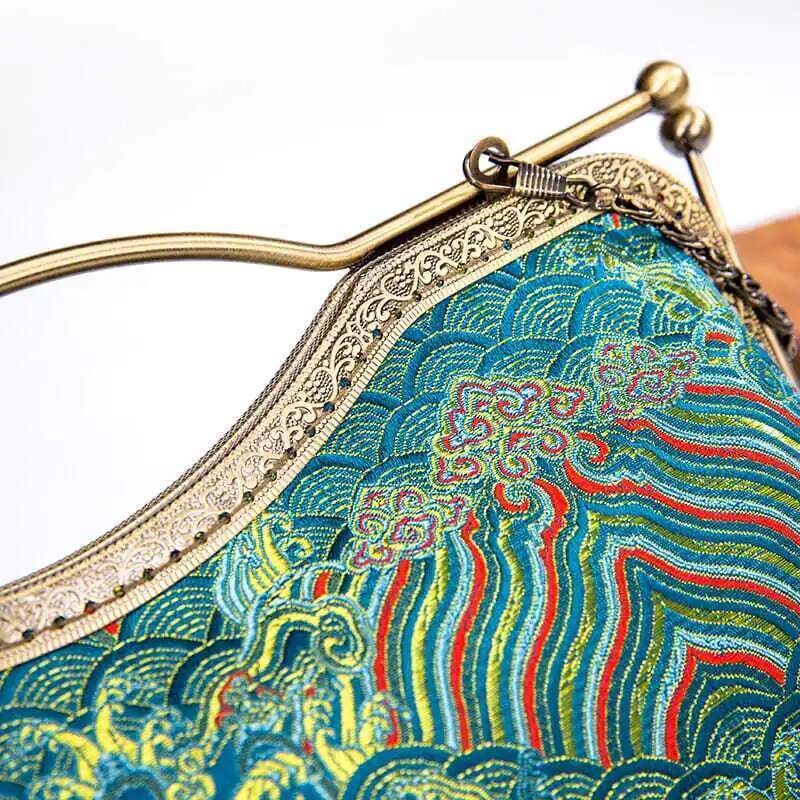 NEW Vintage Green Palace Wers Women Original Handmade Bag Shell Lock Bags Tote Women's Handbags Purses Chain Strap