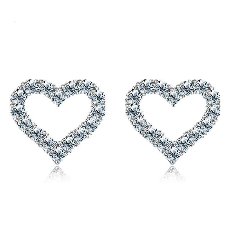 GRA Brilliant Wedding Moissanite Diamond Heart Stud Earrings for Women 925 Sterling Silver Luxury Gifts For Girls Fine Jewelry