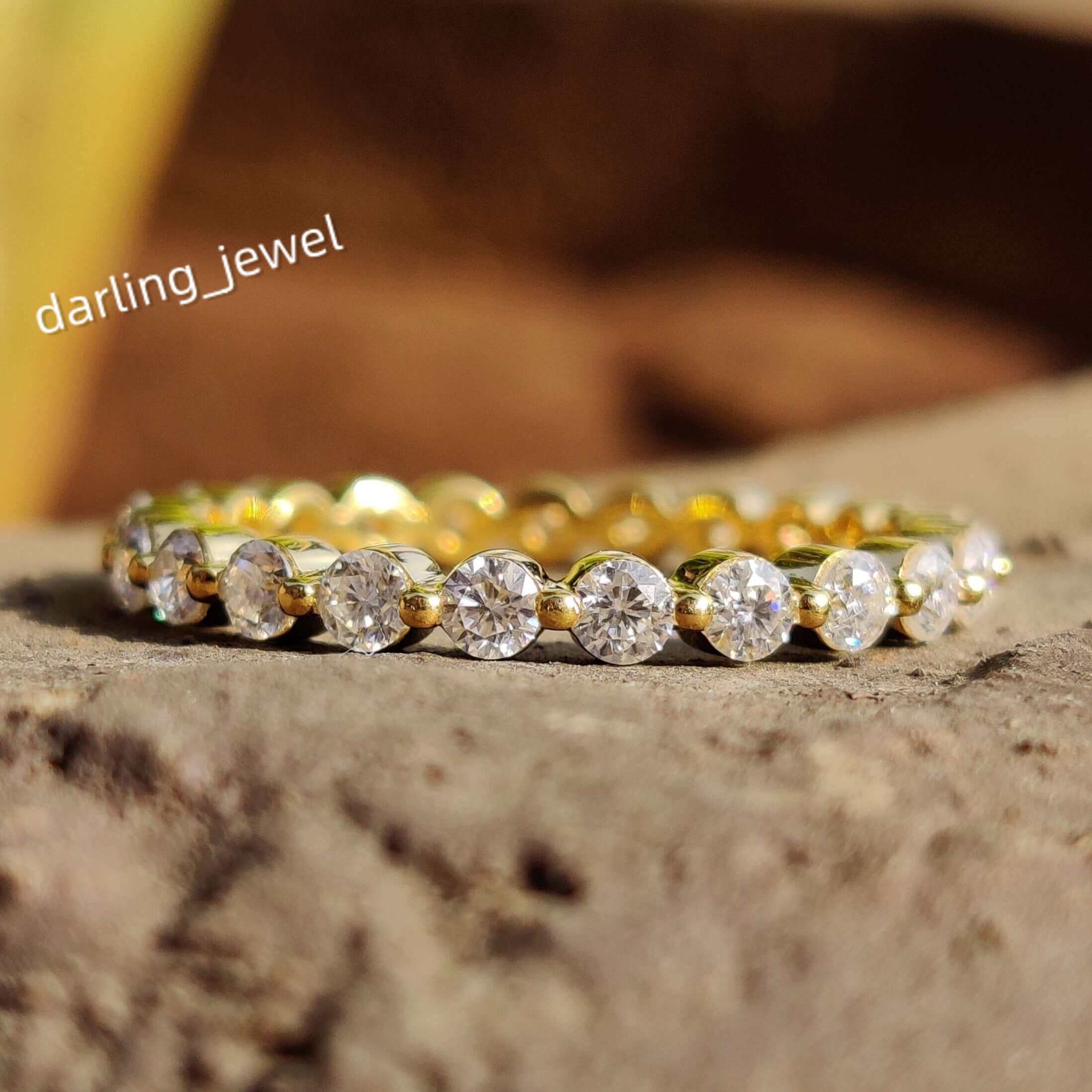 Wholesale Engagement Wedding Rings Fine Jewelry Women VVS Eternity Moissanite Diamond 10K 14k 18k Solid Real Yellow White Gold