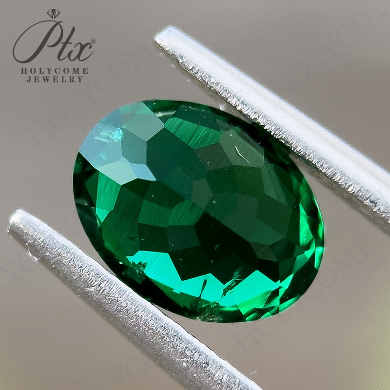 Oval Cut Lab Grown Zambian Green Emerald Hydrothermal 0.3-5CT All Shapes With Inclusions Loose Gemstone Fine Jewelry Supply - view 3