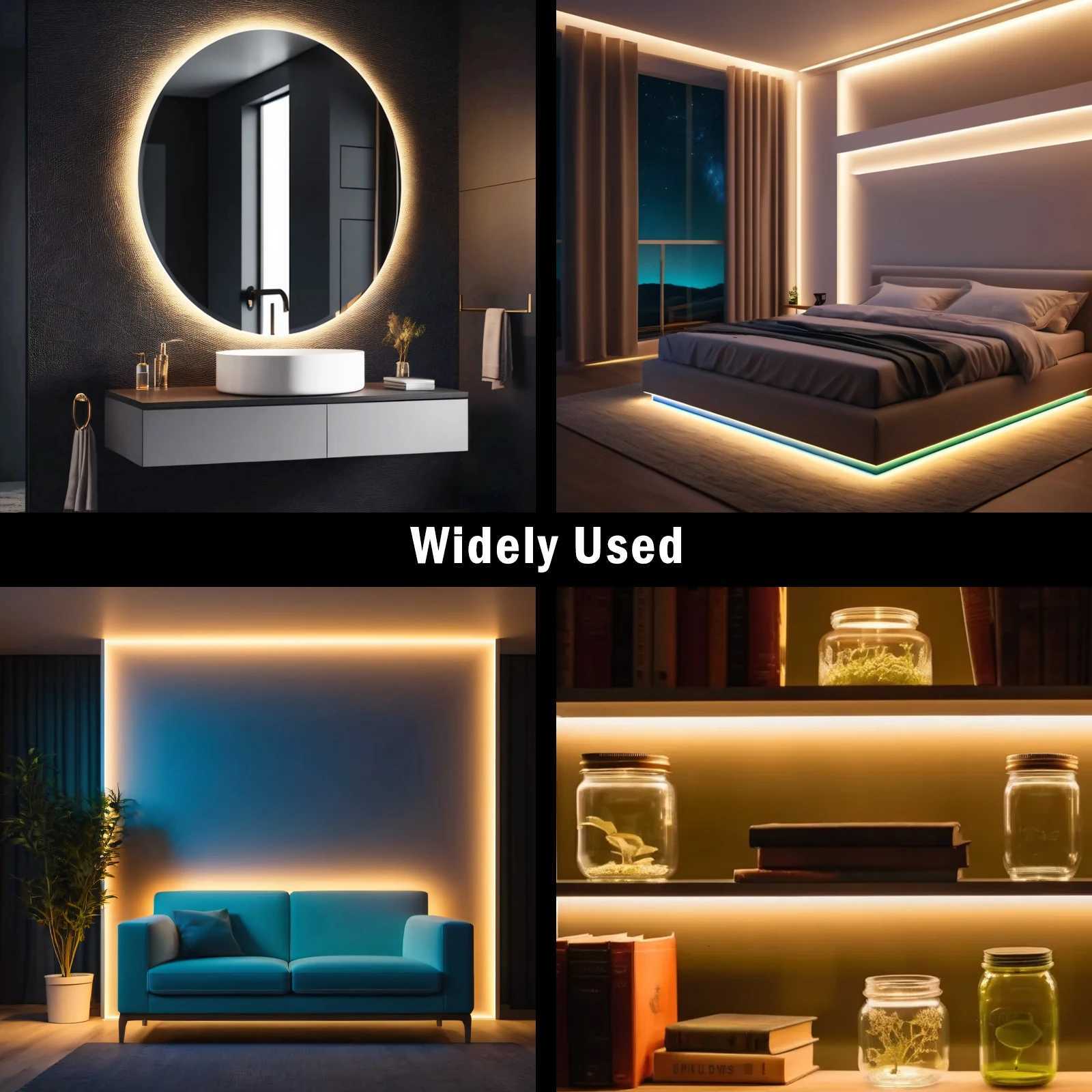 1-50M 220V COB LED Neon Strip Light IP67 Waterproof With Switch/Dimmer EU Plug White Natual Warm Flexible Ribbon Tape Room Decor W251112