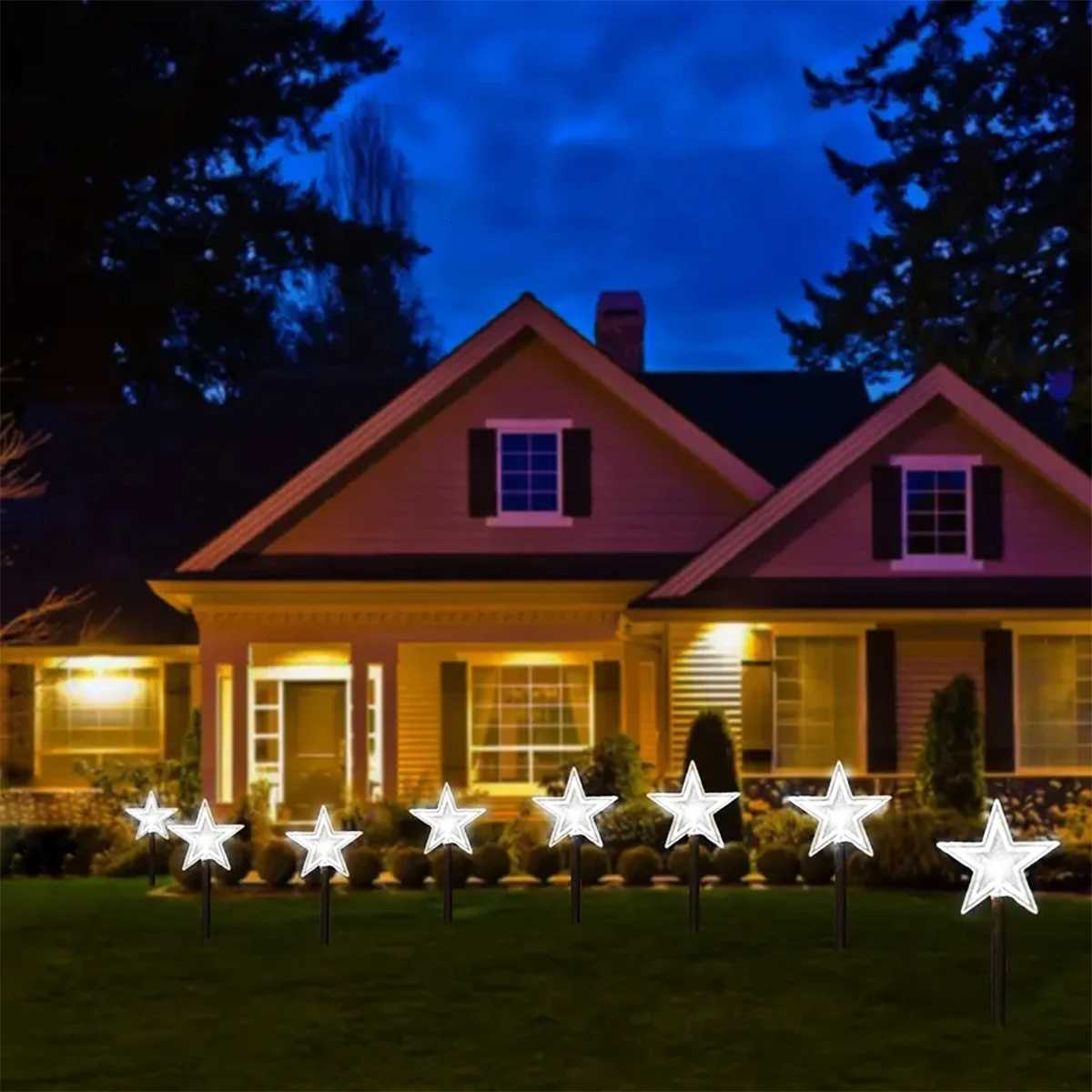 4pcs/set Solar Christmas Pathway Lights Outdoor Waterproof Solar Stake Light For Home Garden Yard Sideway Holiday Xmas Decor M251113