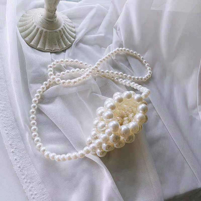 Summer Women's 2025 New Trendy and Versatile Pearl Small Instagram Red One Shoulder Crossbody Bag 14mm