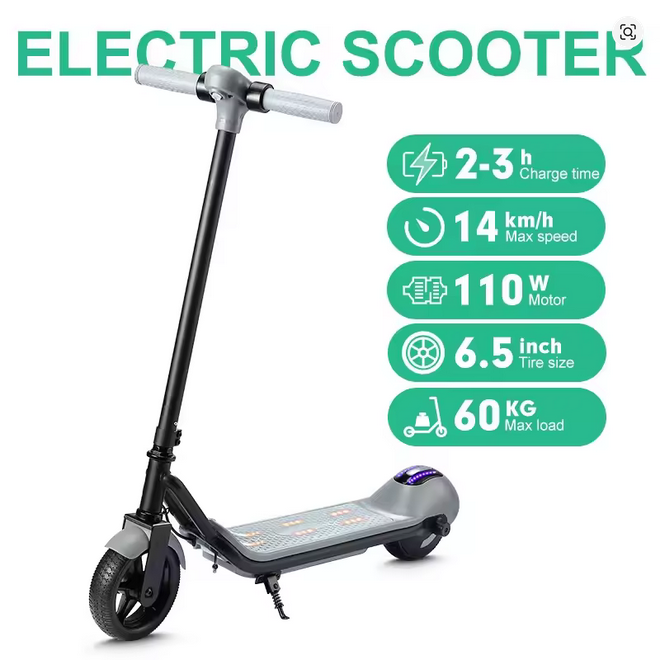 Mankeel MK029 Kids Electric Scooter 6-12 Years Colorful Flashing Lights 6-8km Range Max 14km/h Smart Bluetooth Music E-Scooter