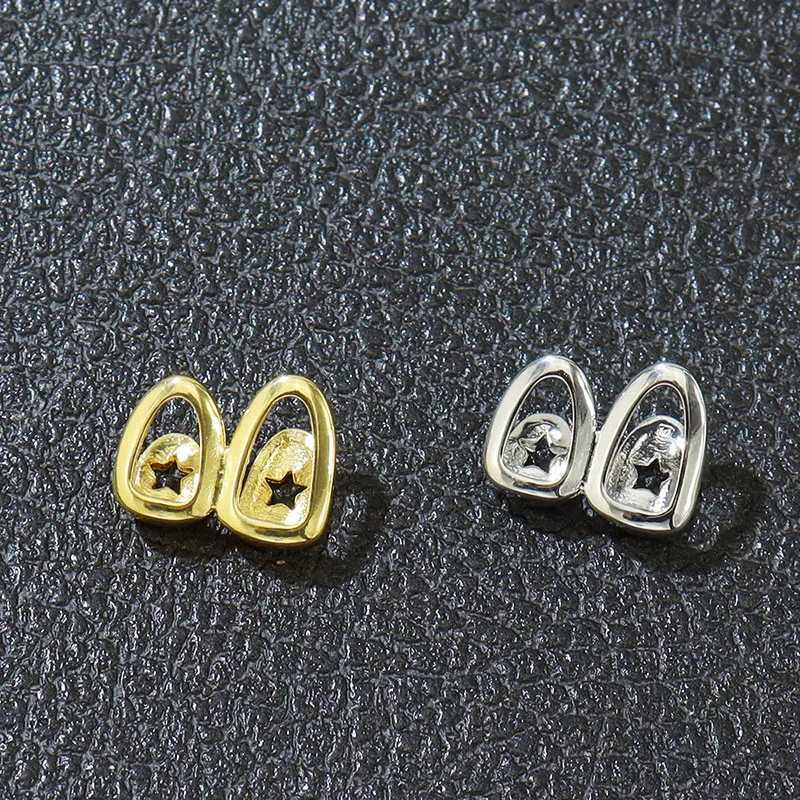 Hip Hop Hollow Star Teeth Grillz Female Punk Gold and Silver Colorful Daily Wearable Teeth Grillz Jewelry GiftsXJ250412