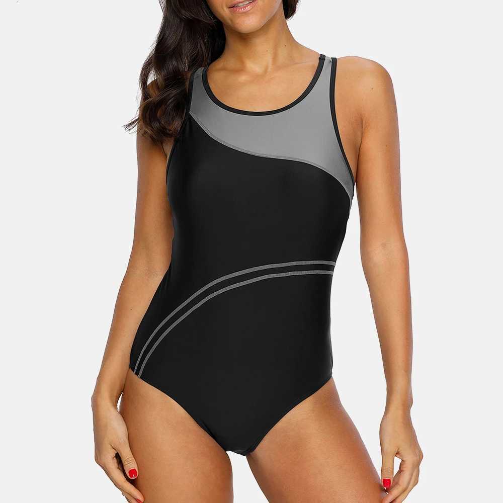 Anfilia One Piece Women Sports Swimwear sport swimsuit patchwork swimsuit Striped Swimsuit Women Bikini Beach Wear Bathing SuitW251113