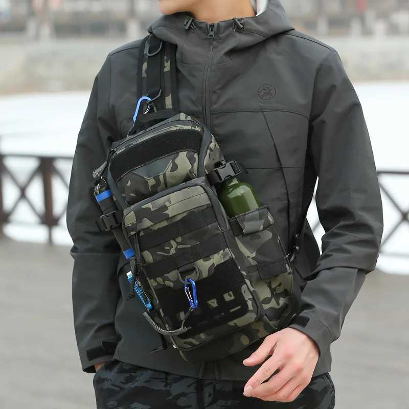 Camouflage Tactical Backpack Outdoor Waterproof Fishing Sports Chest Waist Bag Men Women Hiking Camping Travel Riding Cross BagsZ250412