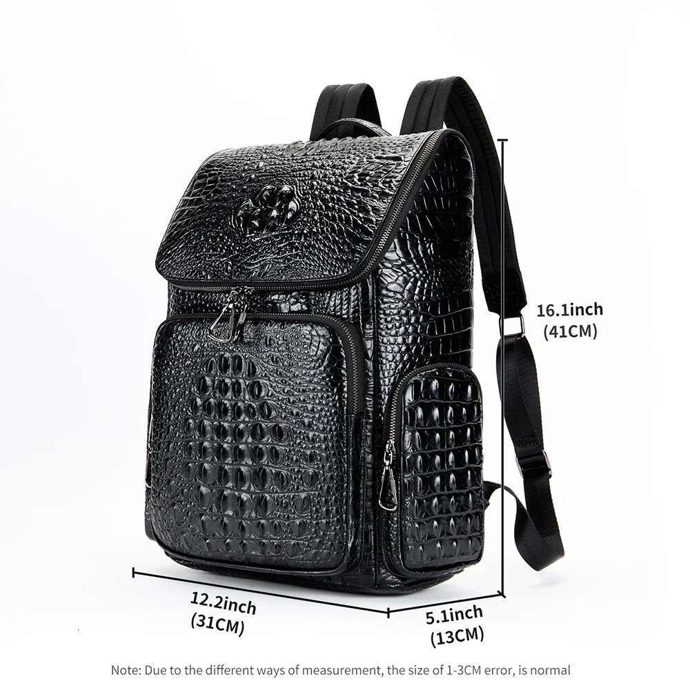 Marrant Men's Genuine Leather Backpack Men Laptop Student School For Books Crocodile Pattern Designer Bag