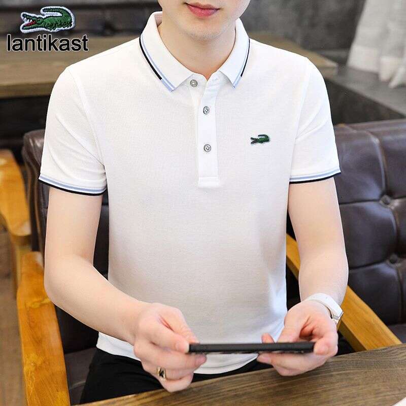 Noble Crocodile Short T-Shirt Summer New Turn-Down designer hoodie Collar Men's Business Polo Shirt Casual Simple Tee Half Sleeve Trendy