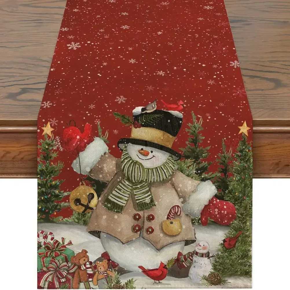 Christmas Merry Christmas Red Pine Tree Table Decoration Table Flag Winter Christmas Holiday Party Kitchen Table Decoration Y251113